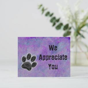 Kundenbewertung Pfotenabdruck Hund Geschäft Postkarte