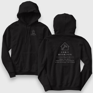 Kundendienst-Heimwerkerarbeit Schwarz Silber Hoodie