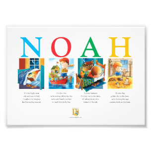 Kundendruck Babyname – Noah Alphabet Kunst für Nur Fotodruck