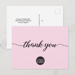 Kundenempfehlung Geschäftsvorlage rosa Postkarte