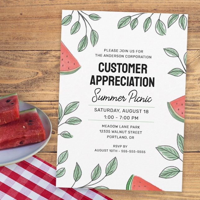 Kundenempfehlung Sommer Picnic Watermelon Einladung (Von Creator hochgeladen)