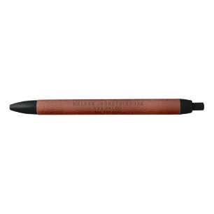 Kundenfirmenname Brown Vegan Leather Kugelschreiber