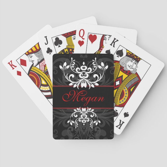 Kundengebundene dunkle Eleganz Spielkarten (Rückseite)