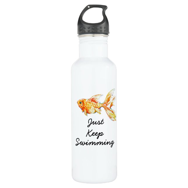 Kundengebundene Goldfisch-Kunst-Wasser-Flasche Edelstahlflasche (Vorderseite)