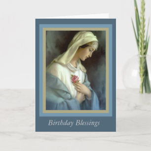 Kundengebundene Jungfrau Madonna Mary mit Rose Karte