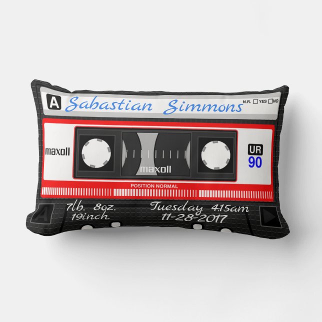 Kundengebundene Kassette Mixtape Geburt, irgendein Lendenkissen (Vorderseite)