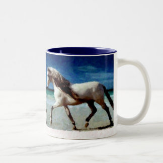 Kundengebundene Pferdeeinladungen und -karten Zweifarbige Tasse