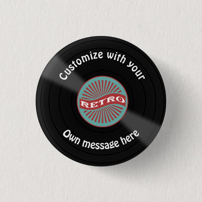Kundengebundene Vinylaufzeichnung Button (Vorderseite)