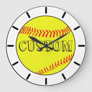 Kundengebundene weiße Softball-Wanduhr Große Wanduhr