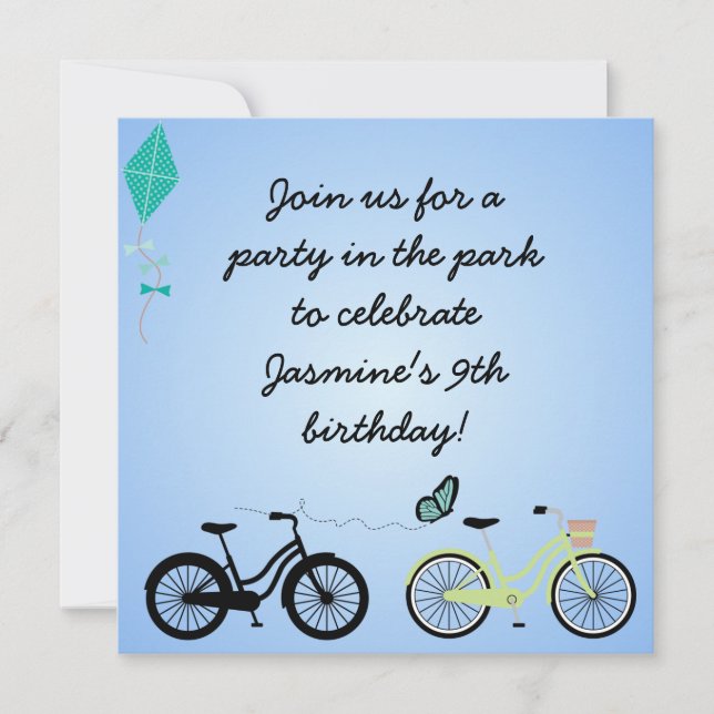 Kundengebundener Fahrrad-Geburtstag lädt ein Einladung (Vorderseite)