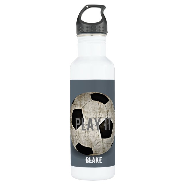 Kundengebundener Fußball Edelstahlflasche (Vorderseite)