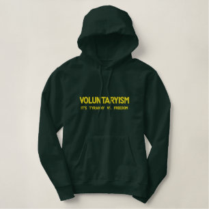 Kundengebundener gestickter Voluntaryism Hoodie