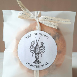 Kundengebundener Hummer backen Ereignis-Weiß Runder Aufkleber