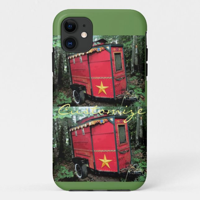 Kundengebundener kleiner Wohnwagen des roten Sinti Case-Mate iPhone Hülle (Rückseite)