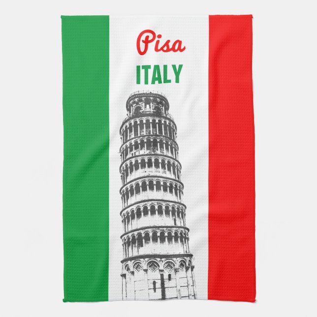 Kundengebundener lehnender Turm von Pisa und von Geschirrtuch (Vertikal)