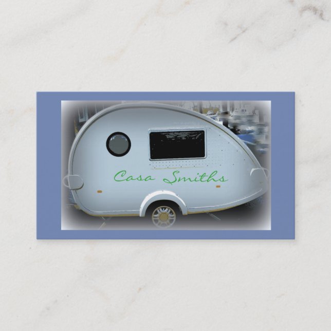 Kundengebundener Vintager Camper des Teardrop Visitenkarte (Vorderseite)