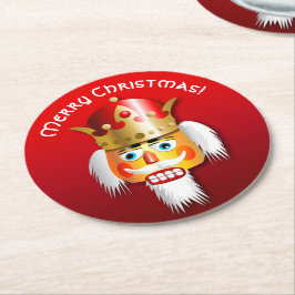 Kundengebundener Weihnachtsnussknacker-König Runder Pappuntersetzer