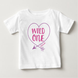 Kundengebundener wilder Mädchen-erster Geburtstag Baby T-shirt