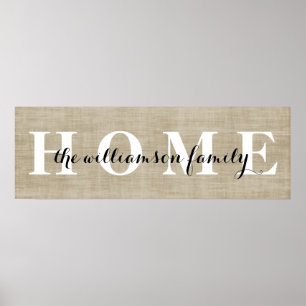 Kundengebundener Zuhause-Familienname-Druck Poster