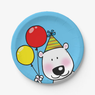 Kundengebundenes Ballon-Party des polaren Bären Pappteller