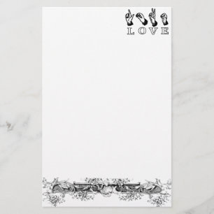 Kundengebundenes Liebe-Handzeichen Briefpapier