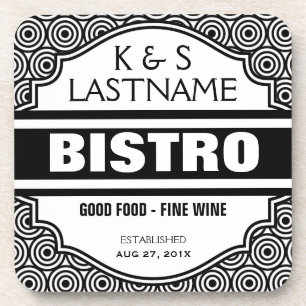 Kundengebundenes Paar-Bistro-Restaurant-Zeichen Untersetzer