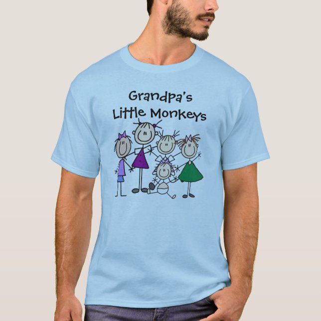 Kundengebundenes Strichmännchen scherzt Familien-T T-Shirt (Vorderseite)