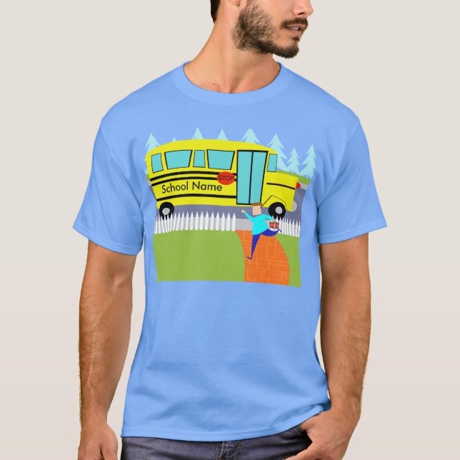 Kundengerecht, den Schulbus-T - Shirt fangend (Vorderseite)