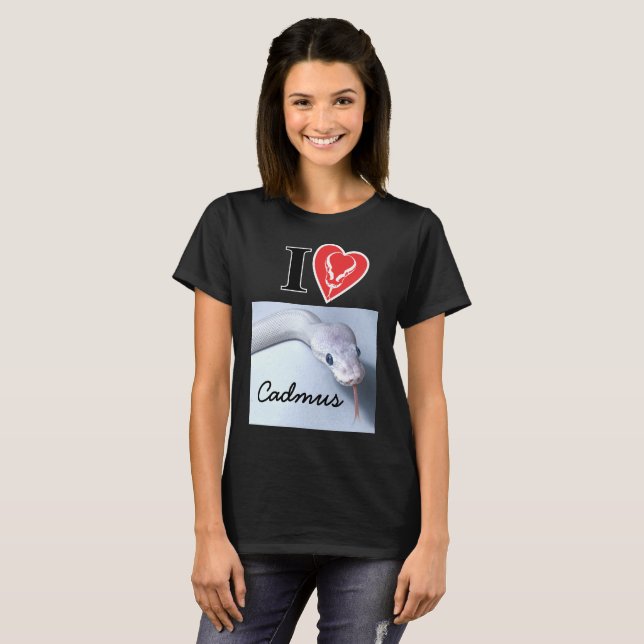 Kundengerecht "ich (Ball-Pythonschlange-Herz) T-Shirt (Vorne ganz)