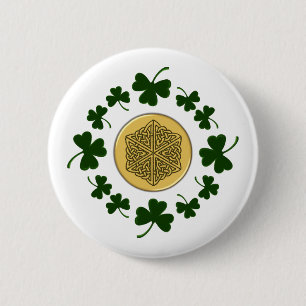 KUNDENGERECHT! Kleeblätter - Goldirischer Celtic Button