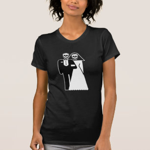 Kundengerecht: Schädel Braut u. Bräutigam T-Shirt