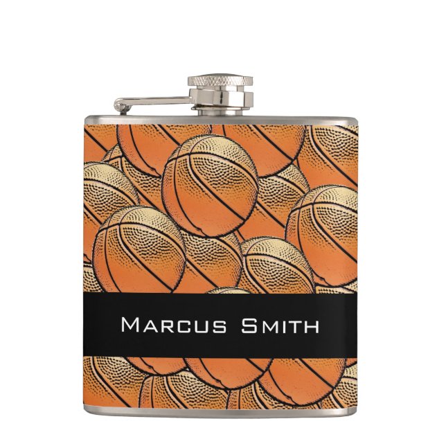 Kundengerechte Basketballmusterflasche Flachmann (Vorderseite)