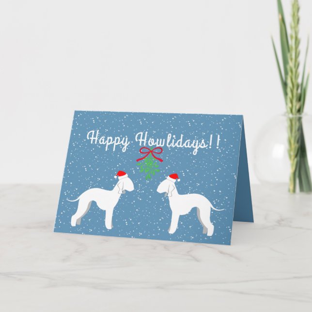 Kundengerechte Bedlington Terrier Feiertags-Karte Feiertagskarte (Vorderseite)