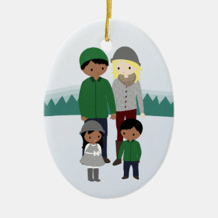 Kundengerechte Bi-Rassische Keramik Ornament