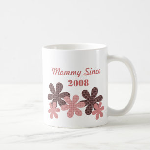 Kundengerechte Blumen-Mama seit Tasse, Burgunder Kaffeetasse