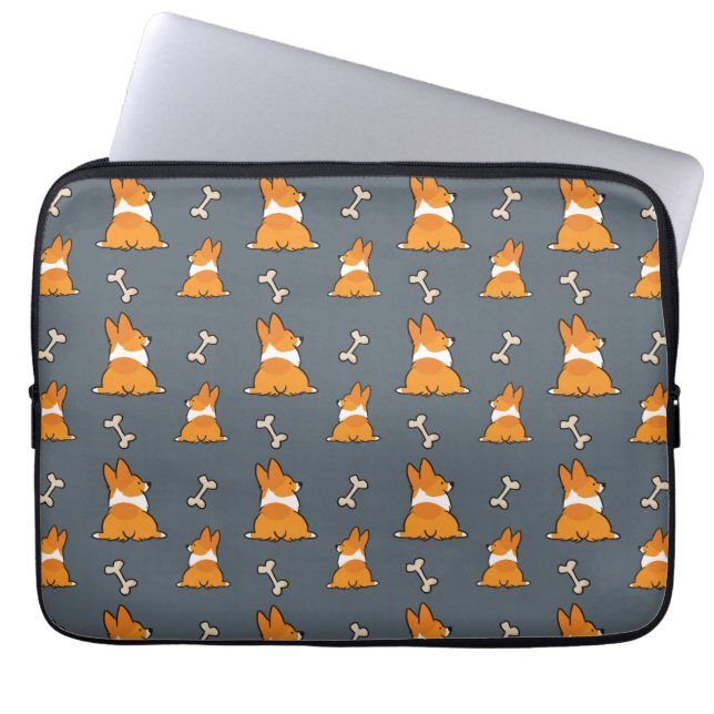 Kundengerechte Corgi-Hintern-Muster-Rechtssache | Laptopschutzhülle (Vorderseite)