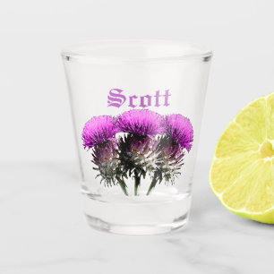 Kundengerechte drei schottische Disteln Schnapsglas