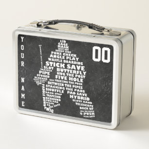 Kundengerechte Eis-Hockey-Tormann-Brotdose Metall Lunch Box