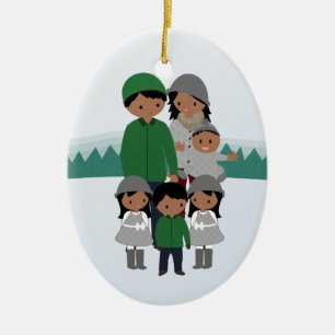 Kundengerechte Familie von sechs Keramikornament