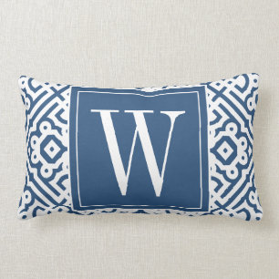 Kundengerechte Farbe! Modernes Labyrinth-Monogramm Lendenkissen