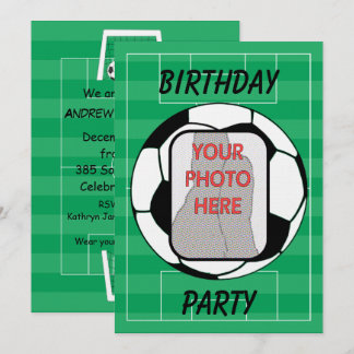 Kundengerechte Fotofußbalball-Party Einladungen