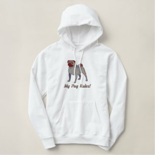 Kundengerechte gestickte Mops-Sweatshirts Bestickter Hoodie