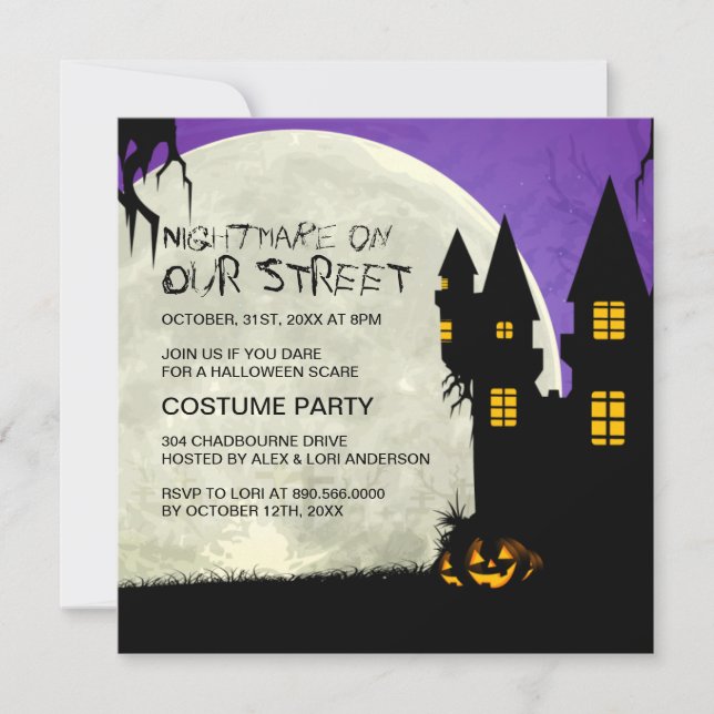Kundengerechte Halloween-Party-Einladung Einladung (Vorderseite)