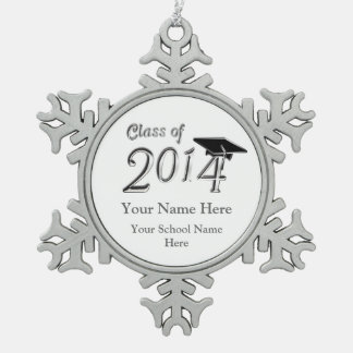 Kundengerechte Klasse von 2014 Schneeflocken Zinn-Ornament