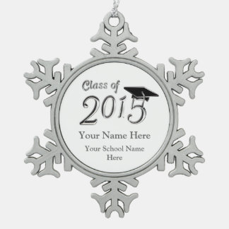 Kundengerechte Klasse von 2015 Schneeflocken Zinn-Ornament