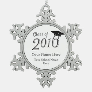Kundengerechte Klasse von 2016 Schneeflocken Zinn-Ornament