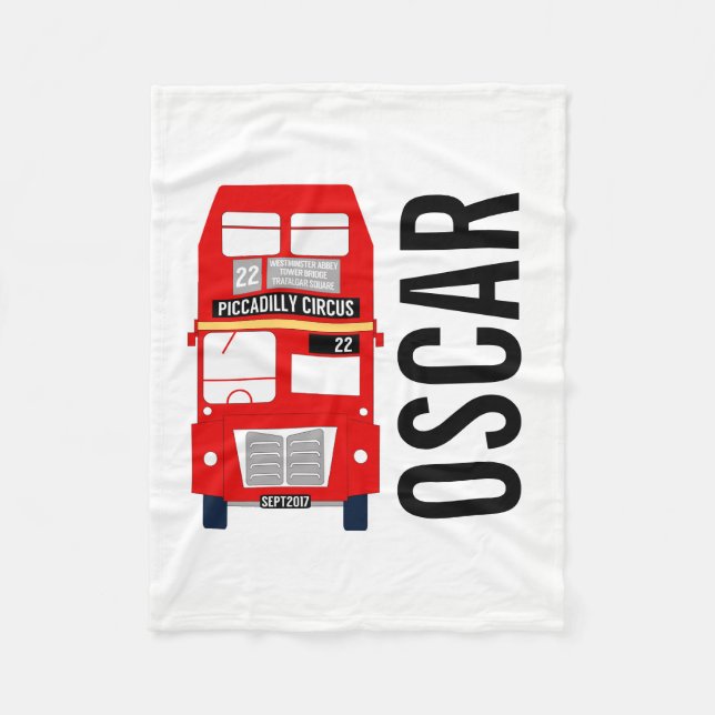 Kundengerechte London-Bus-Fleece-Decke Fleecedecke (Vorderseite)