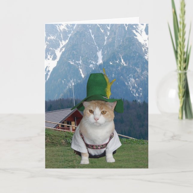 Kundengerechte lustige deutsche Katze Karte (Vorderseite)