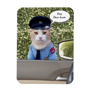 Kundengerechte lustige Offizier-Katze Magnet
