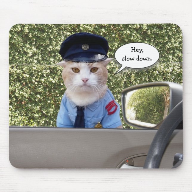 Kundengerechte lustige Offizier-Katze Mousepad (Vorne)
